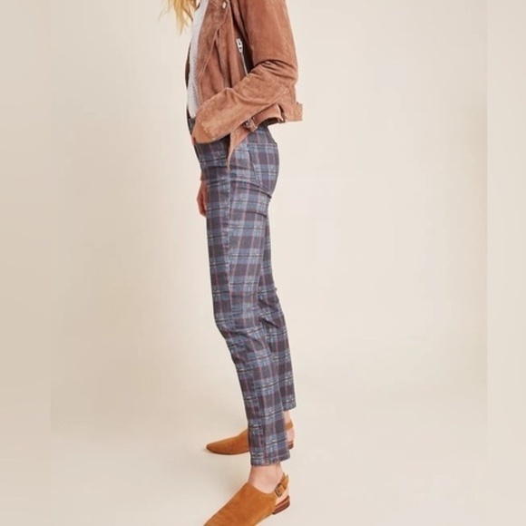 Paige Hoxton Ultra Skinny Jeans In Black Atlantic Tartan Plaid Denim Size 24 - Picture 4 of 14